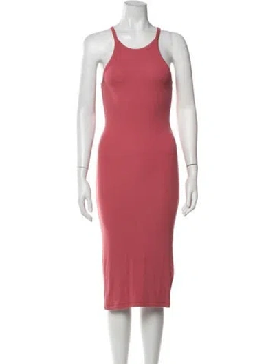 Pre-owned Atm Anthony Thomas Melillo Halterneck Midi Length Dress In Pink