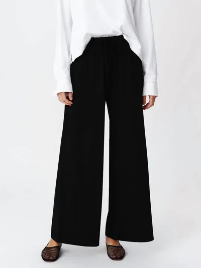 Atm Anthony Thomas Melillo Heavy Modal Wide Leg Pants In Black