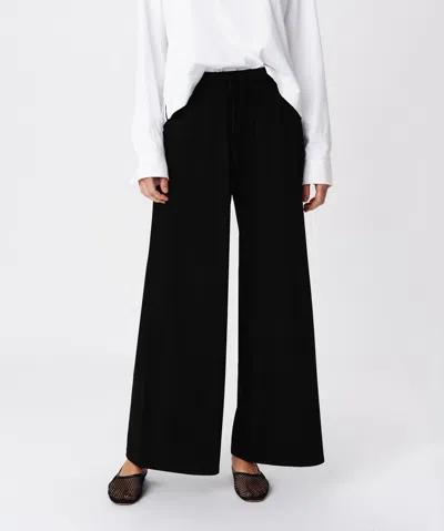 Atm Anthony Thomas Melillo Heavy Modal Wide Leg Pull-on Pant In Black