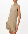 Atm Anthony Thomas Melillo Heavy Slub Jersey Turtleneck Mini Dress In Faded Army In Faded Army