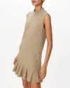 Atm Anthony Thomas Melillo Heavy Slub Jersey Turtleneck Mini Dress In Faded Army In Multi