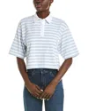 Atm Anthony Thomas Melillo Heavyweight Jersey Short Sleeve Polo White/powder Blue In White