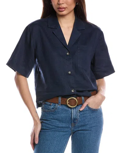 Atm Anthony Thomas Melillo Heavyweight Linen Camp Shirt In Blue
