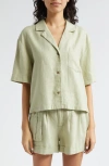 Atm Anthony Thomas Melillo Heavyweight Linen Shirt In Morning Mist