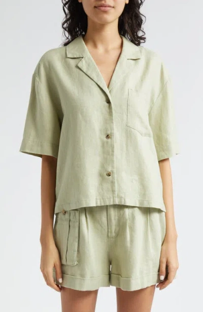 Atm Anthony Thomas Melillo Heavyweight Linen Shirt In Morning Mist