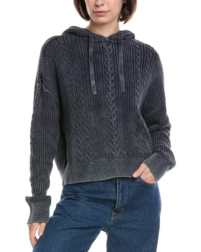 Atm Anthony Thomas Melillo Cable Knit Hoodie In Black