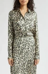 Atm Anthony Thomas Melillo Leopard Print Silk Charmeuse Button-up Shirt In Leopard Print