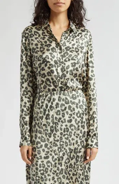 ATM ANTHONY THOMAS MELILLO ATM ANTHONY THOMAS MELILLO LEOPARD PRINT SILK CHARMEUSE BUTTON-UP SHIRT