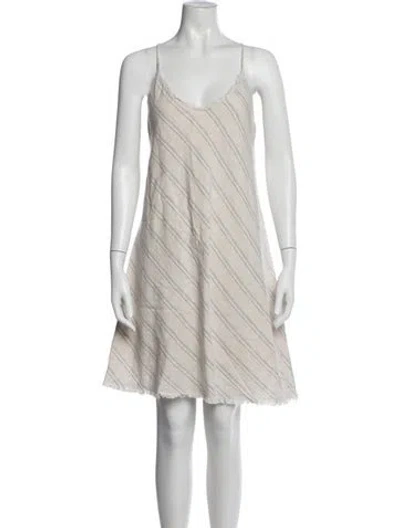 Pre-owned Atm Anthony Thomas Melillo Linen Mini Dress In Neutrals