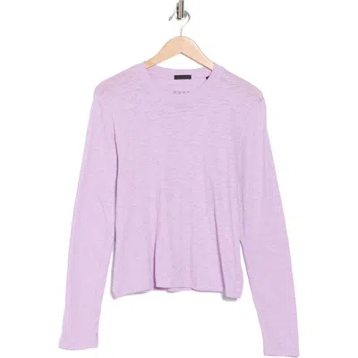 Atm Anthony Thomas Melillo Long Sleeve Cotton Slub Jersey Top In Purple