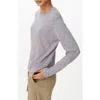 Atm Anthony Thomas Melillo Long Sleeve Cotton Slub Jersey Top In Moon