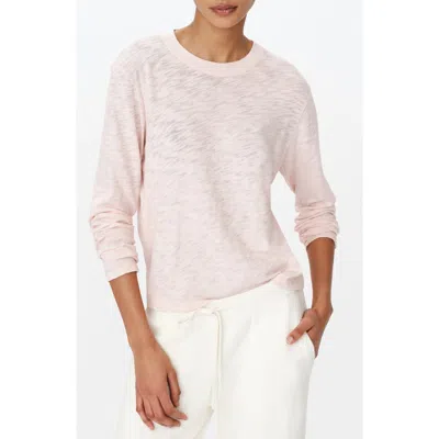 Atm Anthony Thomas Melillo Long Sleeve Cotton Slub Jersey Top In Oyster Pink