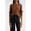 Atm Anthony Thomas Melillo Slub Jersey Long-sleeve Crop Tee In Pecan Brown