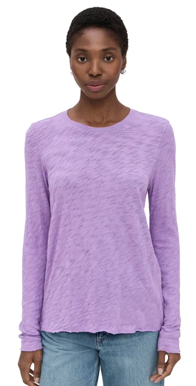 Atm Anthony Thomas Melillo Long Sleeve Destroyed Tee Thistle In Purple