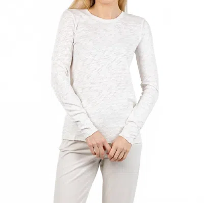 Atm Anthony Thomas Melillo Long Sleeve Destroyed Wash Tee In Seashell Silver In White