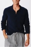 Atm Anthony Thomas Melillo Merino Wool Cotton Cashmere Blend Cardigan Jacket In Midnight