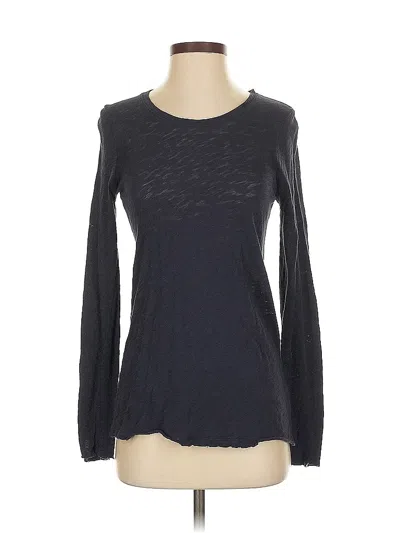 Pre-owned Atm Anthony Thomas Melillo Long Sleeve Top Blue Boatneck Tops