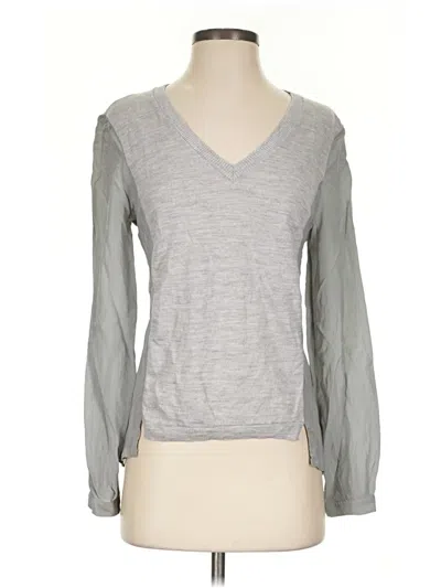 Pre-owned Atm Anthony Thomas Melillo Long Sleeve Top Gray V-neck Tops