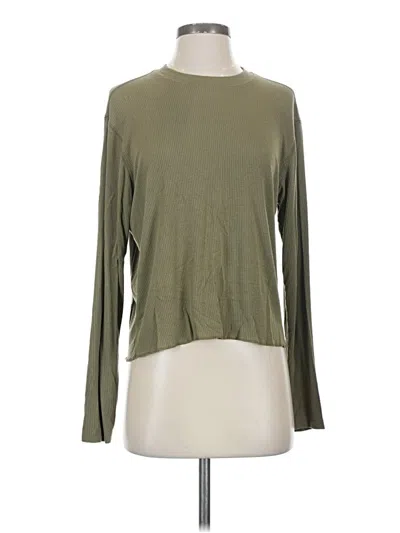 Pre-owned Atm Anthony Thomas Melillo Long Sleeve Top Green Crew Neck Tops