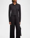 Atm Anthony Thomas Melillo Pima Cotton Blend Matte Jersey Button-up Shirt In Black
