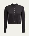 Atm Anthony Thomas Melillo Matte Jersey Button-front Top In Black