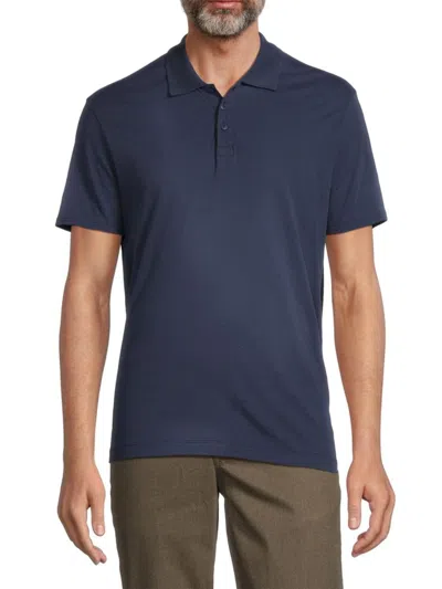 Atm Anthony Thomas Melillo Men's 40s Faded Washed Jersey Polo Shirt In Blue