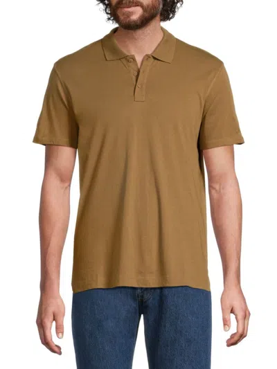 Atm Anthony Thomas Melillo Men's Classic Cotton Jersey Polo Shirt In Brown