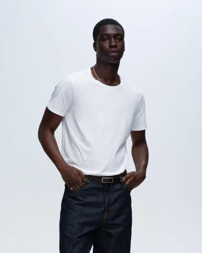 Atm Anthony Thomas Melillo Men's Classic Jersey Crew Neck T-shirt Cotton In White