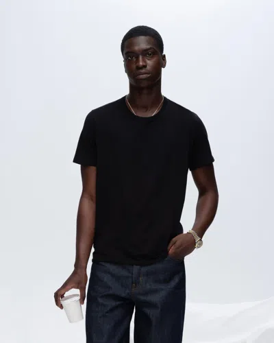 Atm Anthony Thomas Melillo Men's Classic Jersey Crew Neck T-shirt Cotton In Black