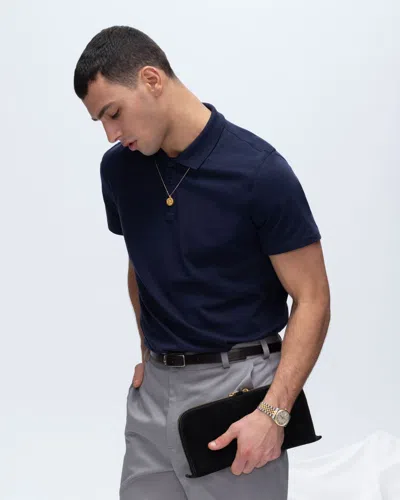 Atm Anthony Thomas Melillo Men's Classic Jersey Polo T-shirt Cotton In Blue