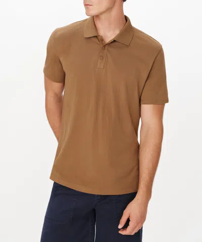 Atm Anthony Thomas Melillo Men's Classic Jersey Short Sleeve Polo T-shirt Cotton In Brown