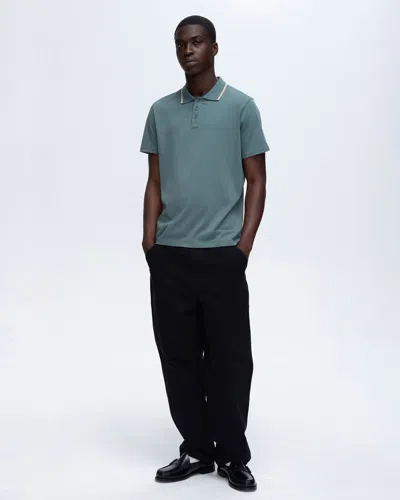 Atm Anthony Thomas Melillo Men's Classic Jersey Short Sleeve Polo T-shirt With Tipping Cotton In Animal Print