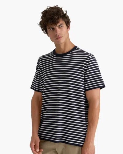 Atm Anthony Thomas Melillo Men's Cotton Cashmere Striped Crew Neck T-shirt In Black