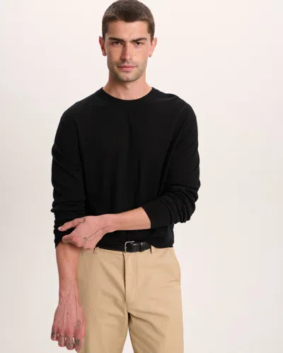 Atm Anthony Thomas Melillo Men's Extra Fine Merino Wool Long Sleeve Crew Neck T-shirt