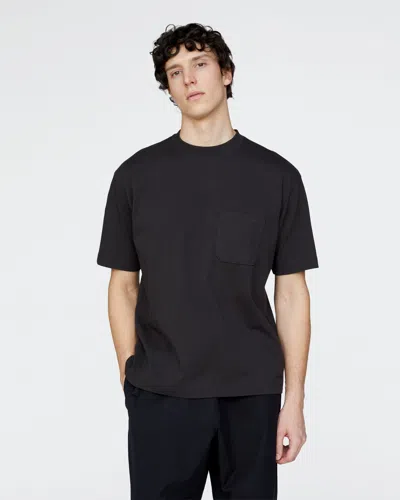 Atm Anthony Thomas Melillo Men's Heavyweight Jersey Crew Neck Pocket T-shirt Cotton In Black