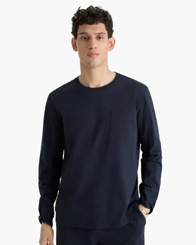 Atm Anthony Thomas Melillo Men's Heavyweight Jersey Long Sleeve Crew T-shirt Cotton In Blue