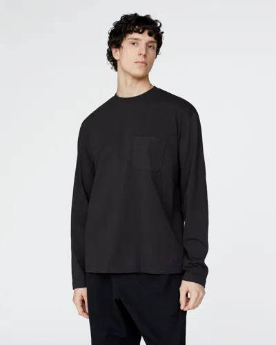Atm Anthony Thomas Melillo Men's Heavyweight Jersey Long Sleeve Crew T-shirt Cotton In Black