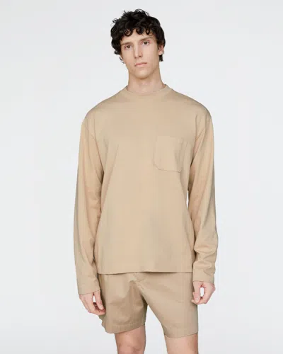 Atm Anthony Thomas Melillo Men's Heavyweight Jersey Long Sleeve Crew T-shirt Cotton In Brown