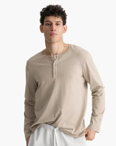 Atm Anthony Thomas Melillo Men's Heavyweight Jersey Long Sleeve Henley T-shirt Cotton In Neutral
