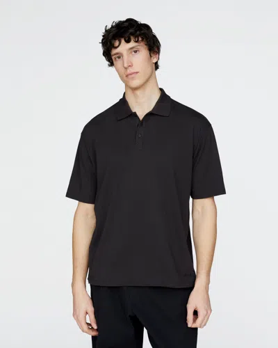 Atm Anthony Thomas Melillo Men's Heavyweight Jersey Polo T-shirt Cotton In Black