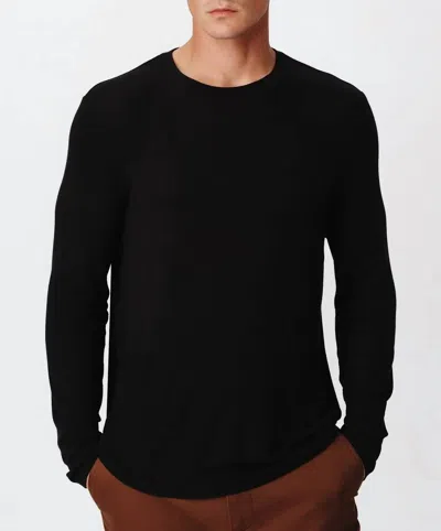Atm Anthony Thomas Melillo Men's Modal Rib Oversized Long Sleeve Crew Neck Tee In Black