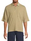 Atm Anthony Thomas Melillo Men's Oversized Heavy Slub Polo Shirt In Faded Army