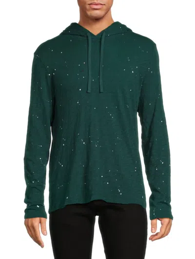 Atm Anthony Thomas Melillo Men's Paint Splatter Drawstring Hoodie In Emerald