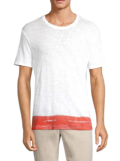 Atm Anthony Thomas Melillo Men's Paint Stroke Crewneck T-shirt In Pumpkin Combo