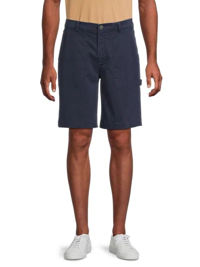 Atm Anthony Thomas Melillo Men's Painters Cotton Twill Shorts In Blue
