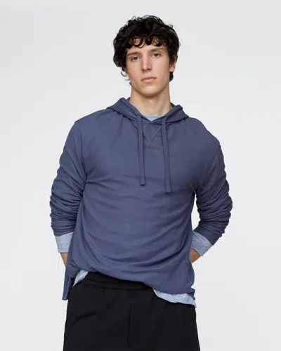 Atm Anthony Thomas Melillo Men's Pima Cotton Pique Hoodie In Blue