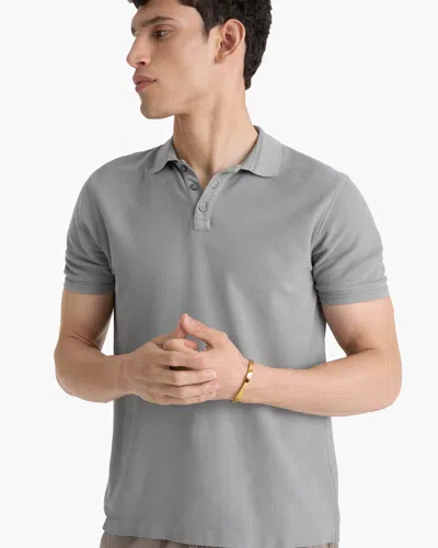 Atm Anthony Thomas Melillo Men's Pima Cotton Pique Polo T-shirt In Gray