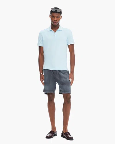 Atm Anthony Thomas Melillo Men's Pique Pigment Wash Short Sleeve Polo T-shirt With Tipping In Blue