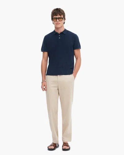 Atm Anthony Thomas Melillo Men's Pique With Sun Bleach Short Sleeve Polo T-shirt In Blue