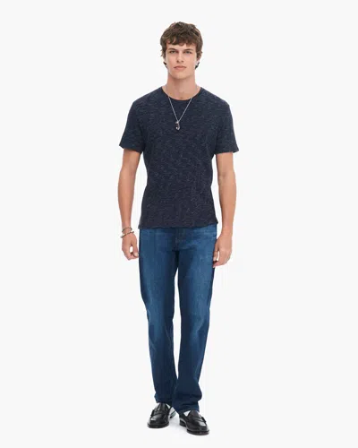 Atm Anthony Thomas Melillo Men's Rib Short Sleeve Destroyed T-shirt Slub Jersey In Blue